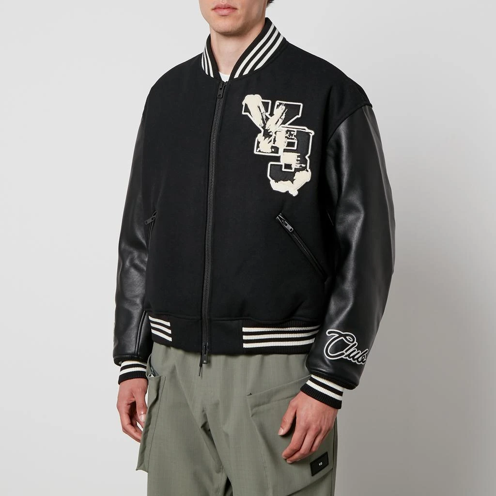 Y-3 Y-3 Letterman Felt and Faux Leather Jacket 1