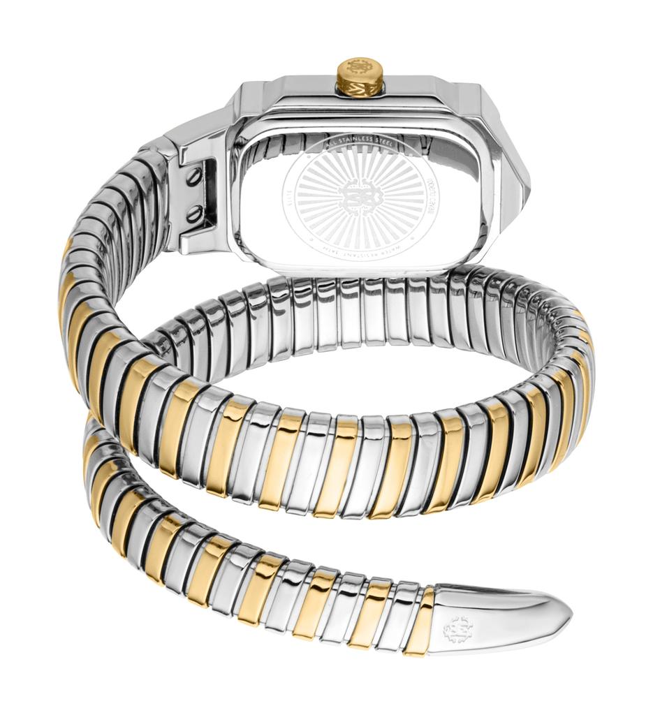 Roberto Cavalli Women Snake Stainless Steel Two Tone Silver & Gold Color Watch