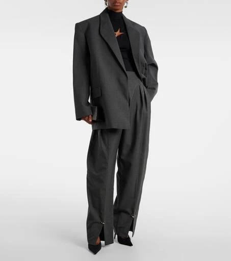 Mugler Wool barrel-leg pants 2