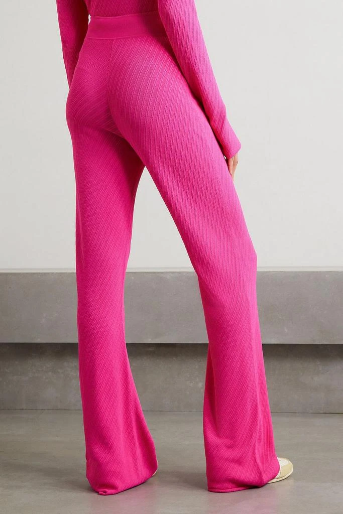 COMMISSION Heather pointelle-knit flared pants 3
