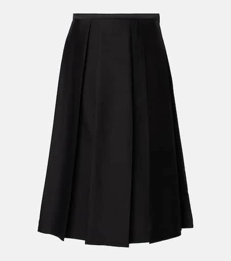 Totême Pleated wool and silk midi skirt 1