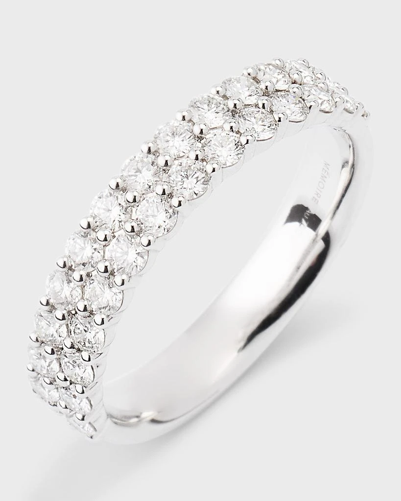 Memoire 18K White Gold Paramount Diamond 2 Row Band, Size 8, 1.03tcw 3