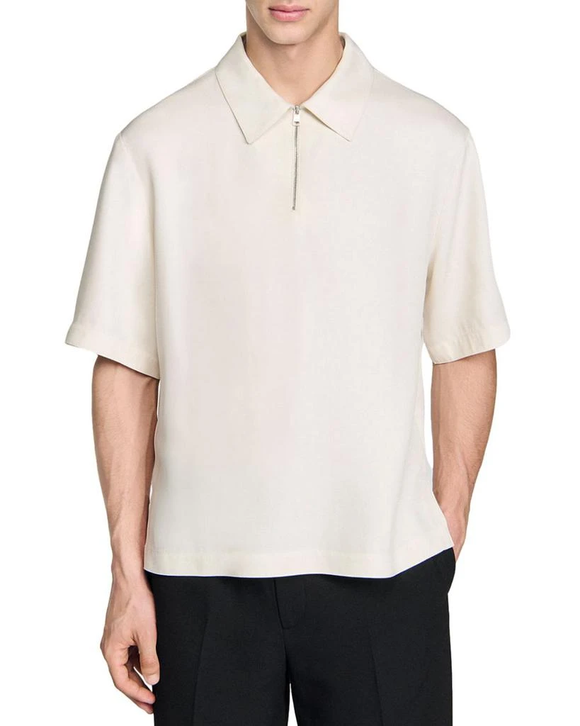 Sandro Quarter Zip Polo Shirt 1