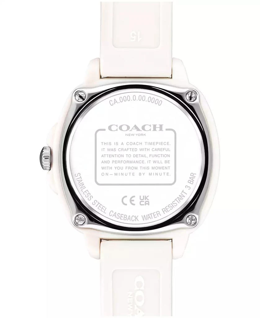 Coach Women
s Kitt Chalk Silicone Strap Watch, 35.4mm 3