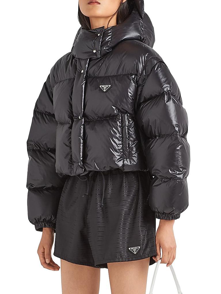 Prada Re-Nylon Convertible Cropped Down Jacket - Jackets