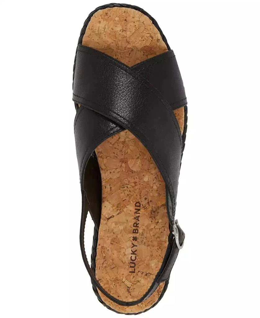 Lucky Brand Women's Pebina Crossband Platform Wedge Sandals 4