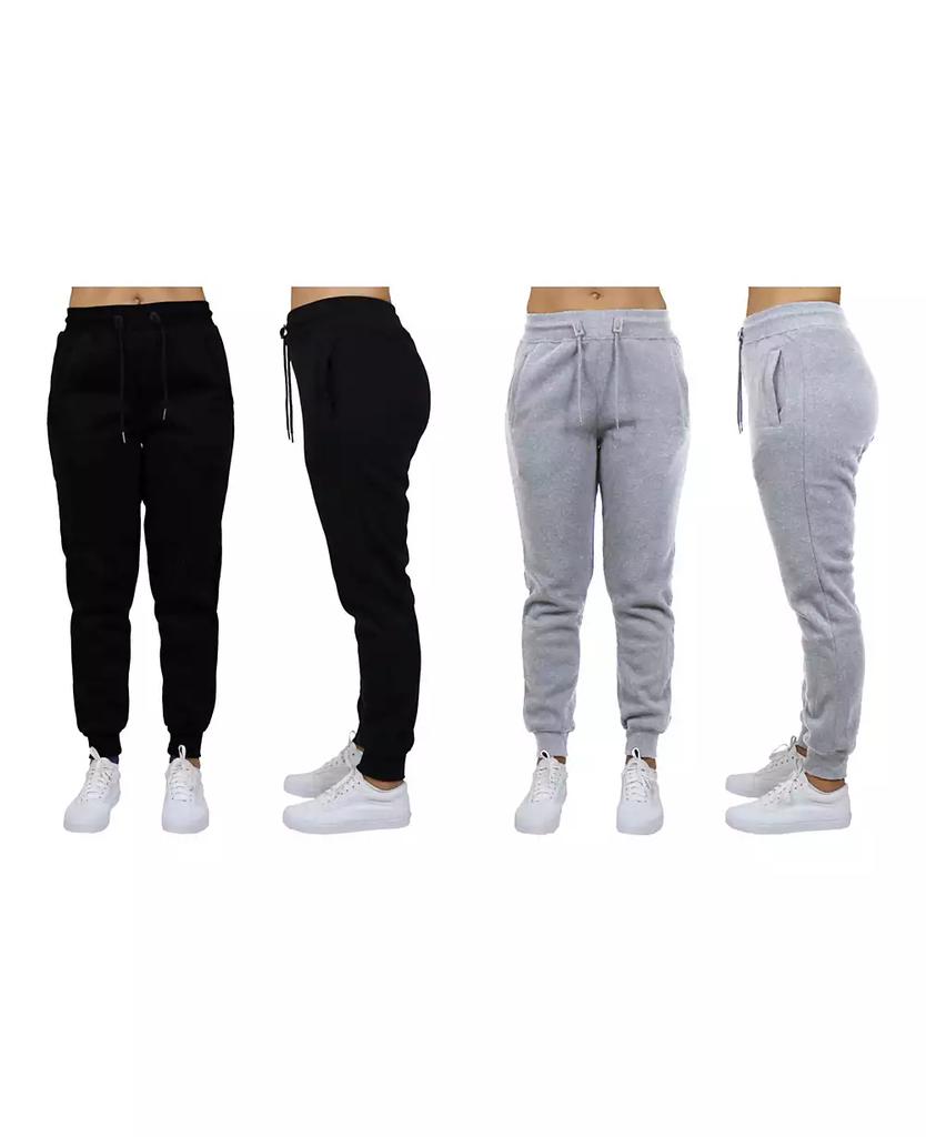 Galaxy By Harvic Women's Loose Fit Fleece Jogger Sweatpants, Pack of 2