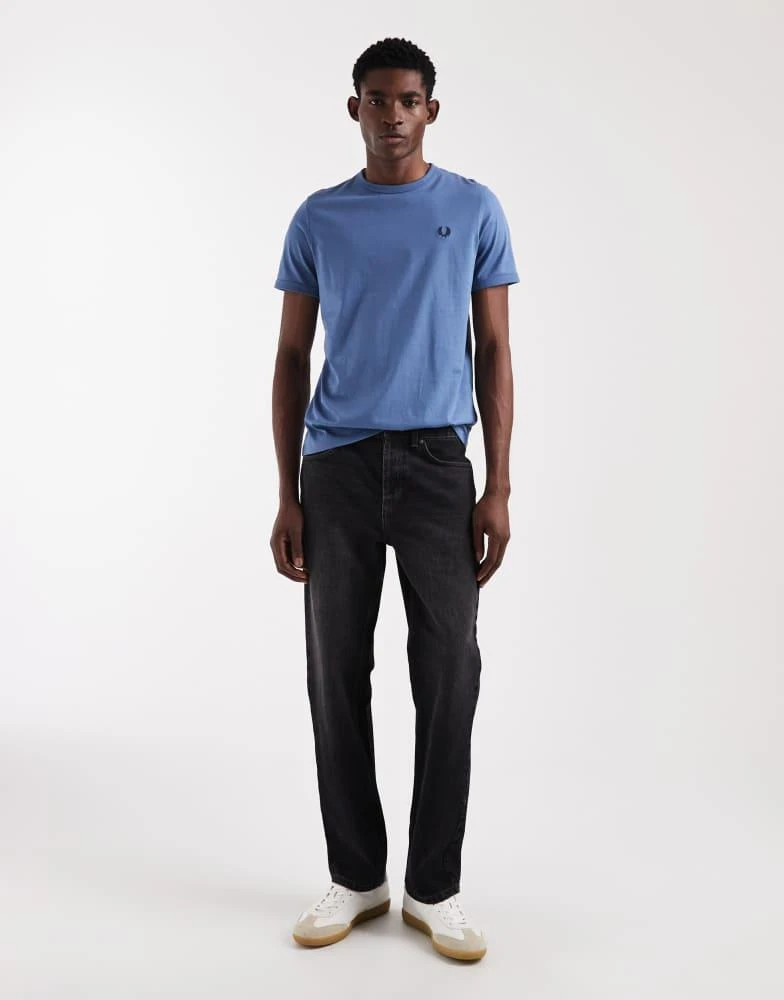 Fred Perry Fred Perry logo ringer t-shirt in bright blue 2