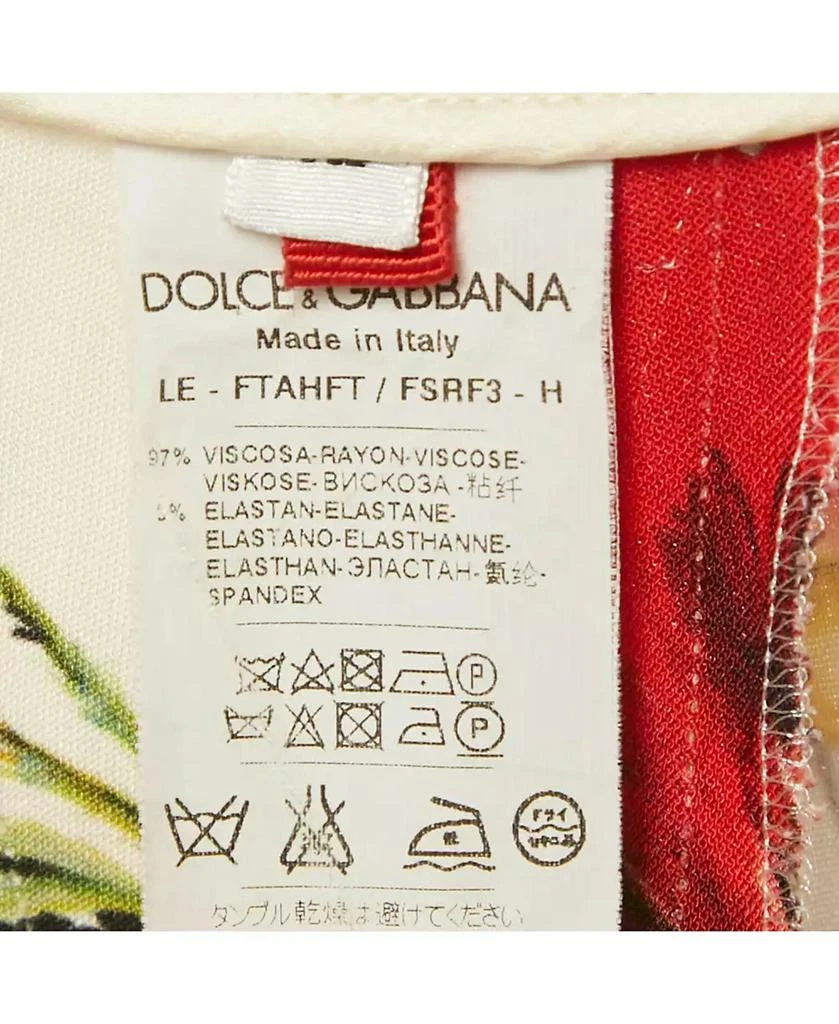 Pre-Owned Dolce 
Gabbana Women
s White Floral Print Crepe Trousers 5
