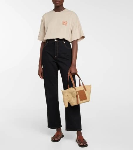 Loewe Elephant Small raffia basket bag 5