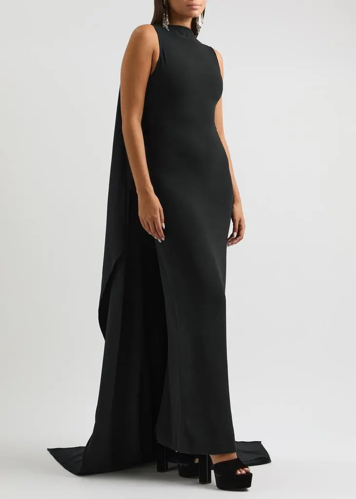 SOLACE LONDON Kaila cape gown  4