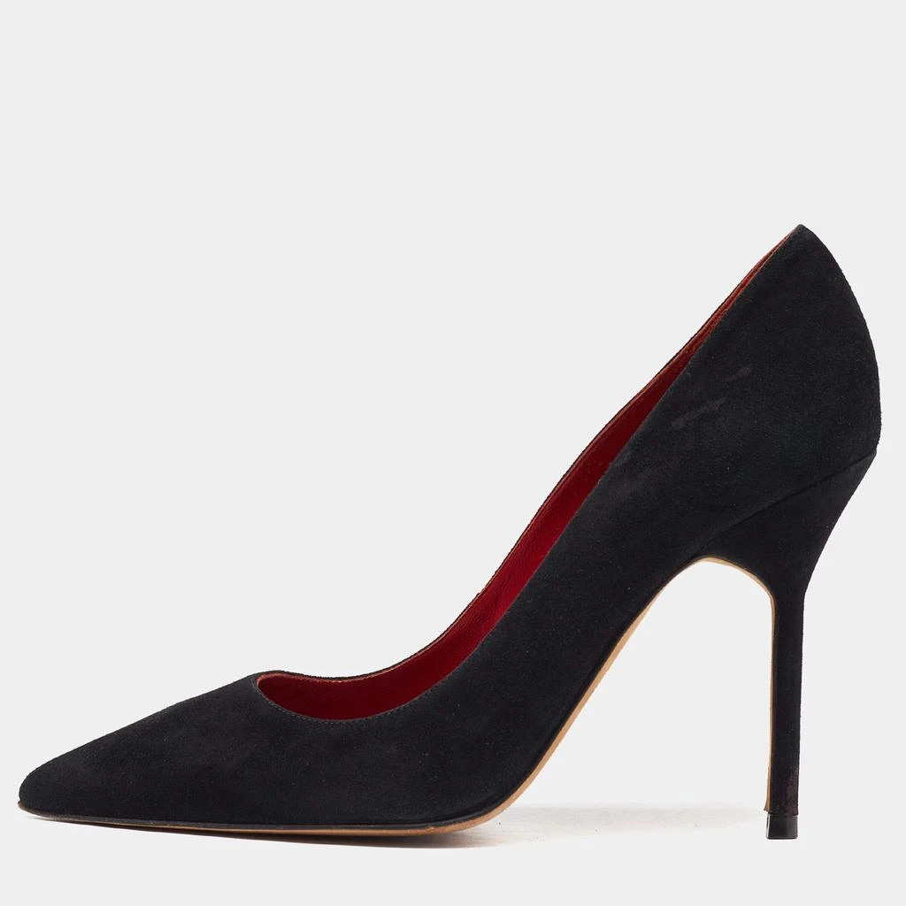 CH Carolina Herrera CH Carolina Herrera Black Suede Pointed Toe Pumps Size 36 1