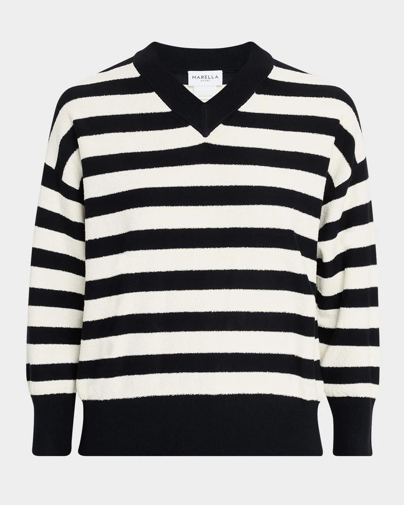 Marella Soldino Striped 3/4-Sleeve Sweater 1