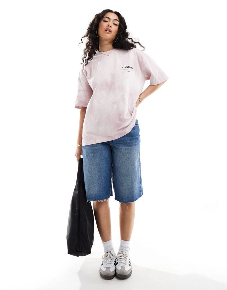ALL SAINTS AllSaints Underground oversized t-shirt in lilac tie dye exclusive to asos 2