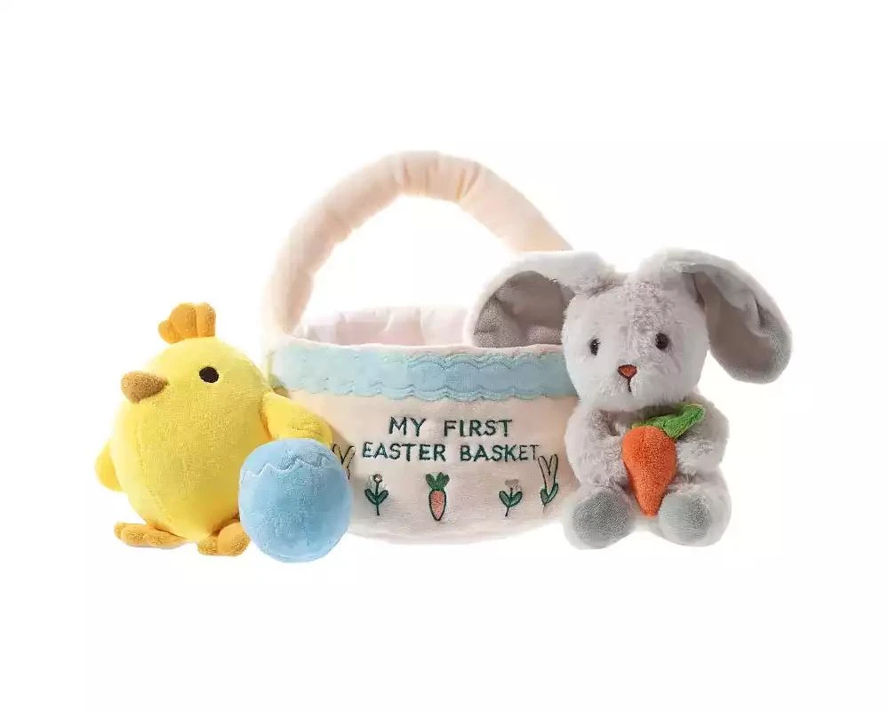 Sperric Easter Baby Plush Playset with Easter Basket, Bunny Holding Carrot, Easter Egg, and Squeaky Chicken, Sensory and Decorative Toys for Babies
Newborns 7