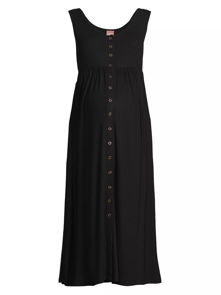Nom Maternity Rib-Knit Henley Dress