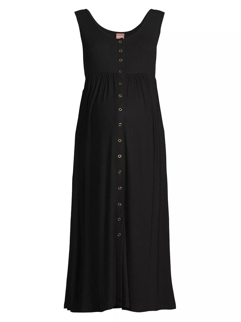 Nom Maternity Rib-Knit Henley Dress 1