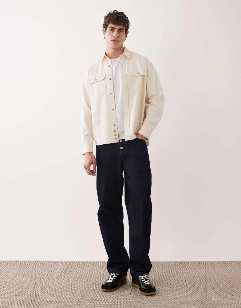 Abercrombie 
Fitch Abercrombie 
Fitch denim overshirt in beige 2