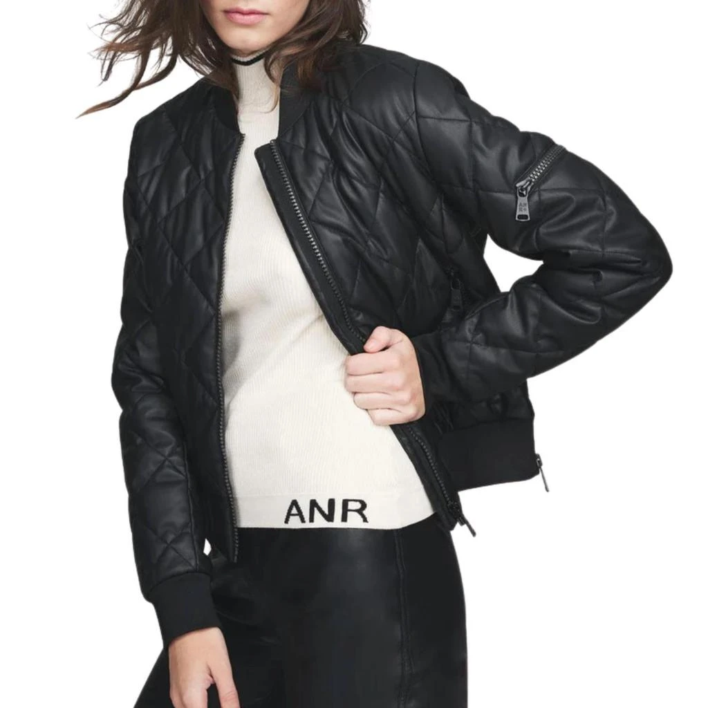 Alp N Rock Metro Leather Bomber Jacket In Black 3