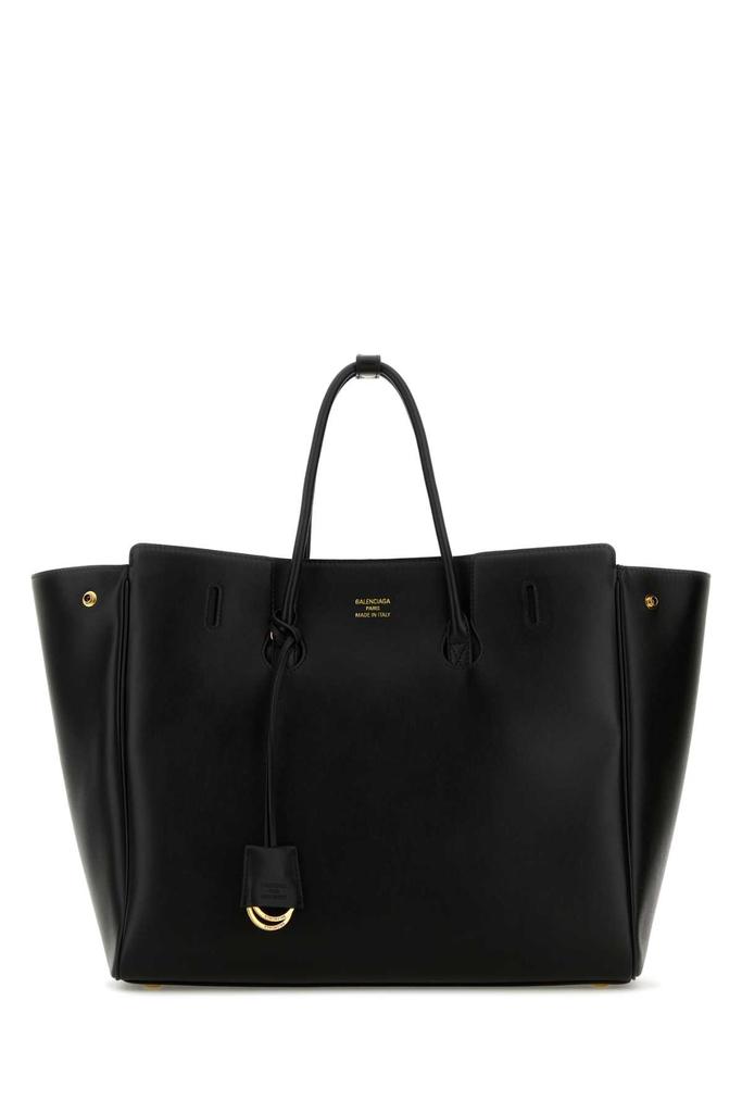 トートバッグ Balenciaga Black Leather Carry All Hampton Shopping Bag Women's Hampton Carry All Bag Small in Black | Balenciaga US