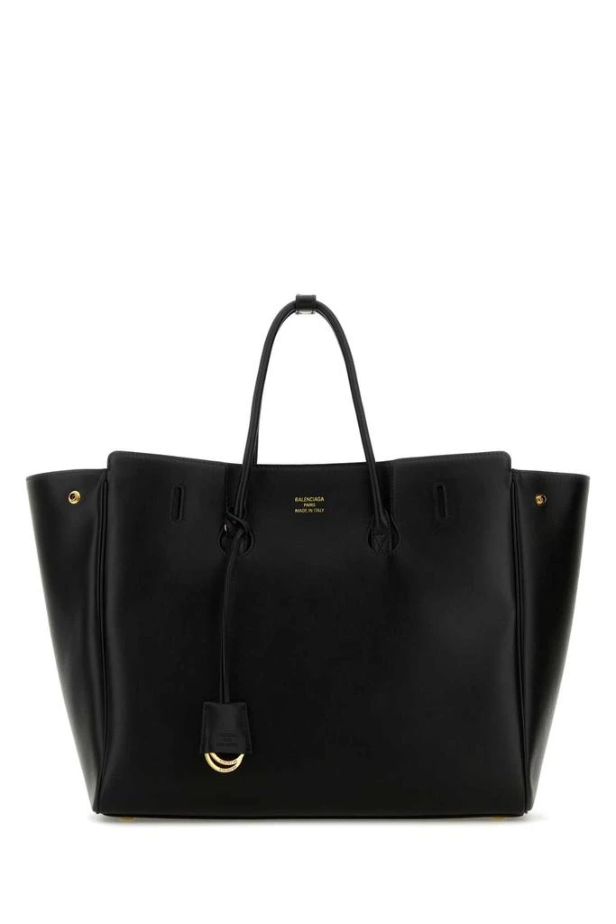 Balenciaga BLACK LEATHER CARRY ALL HAMPTON SHOPPING BAG 1