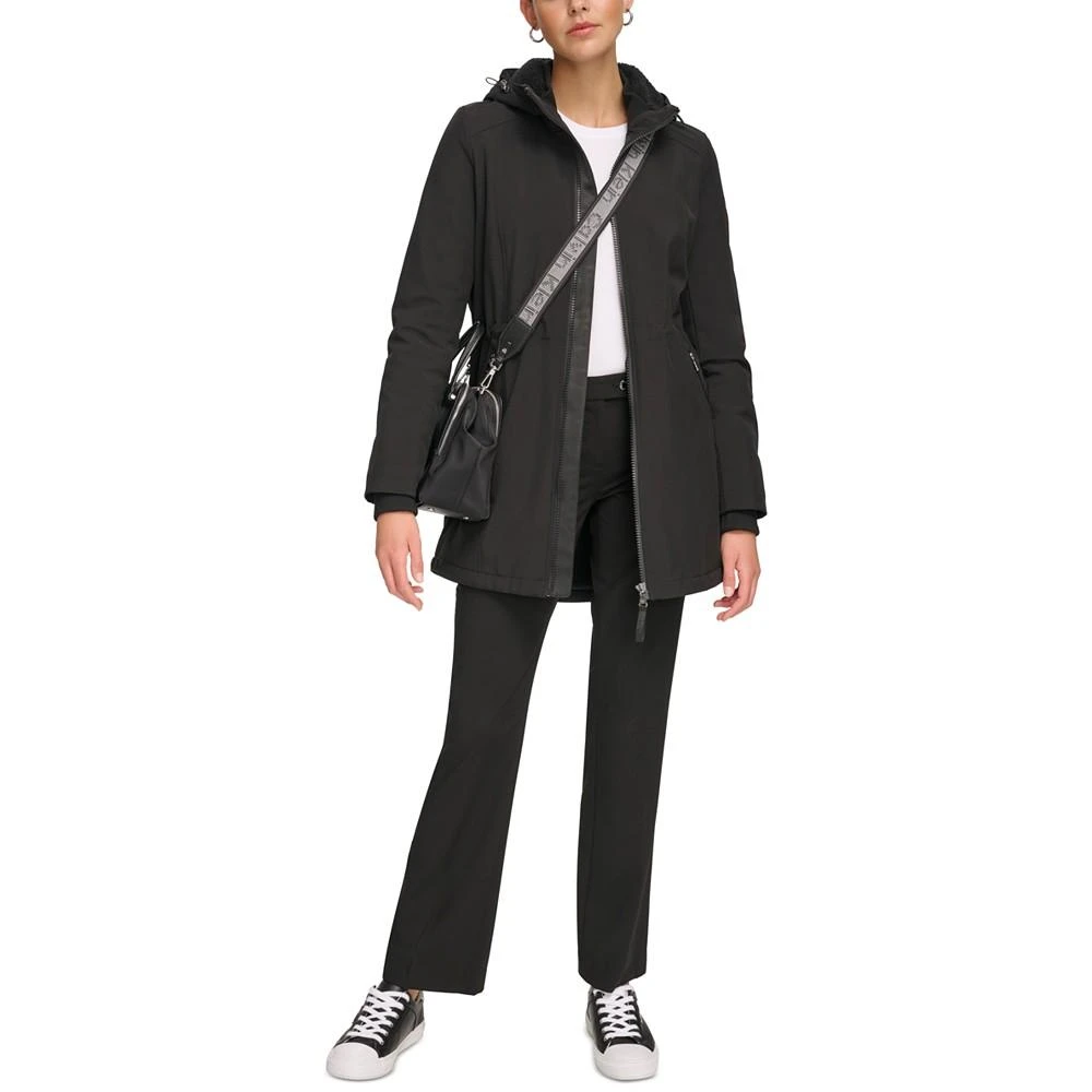 Calvin Klein Womens Hooded Faux-Fur-Lined Anorak Raincoat 5