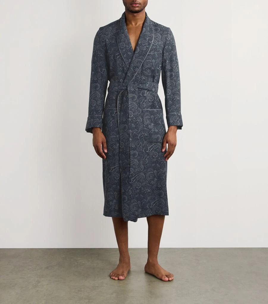 Daniel Hanson Wool Paisley Print Dressing Gown 2