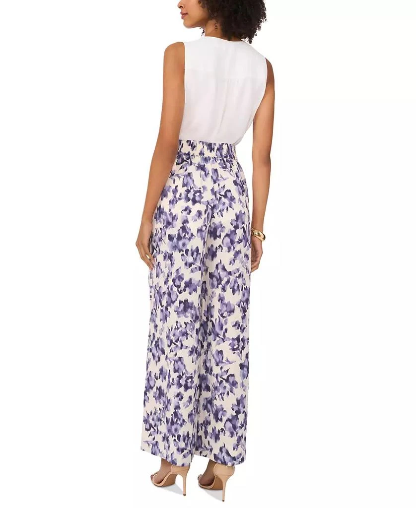 Vince Camuto Women's Floral Mid-Rise Wide-Leg Pants 4