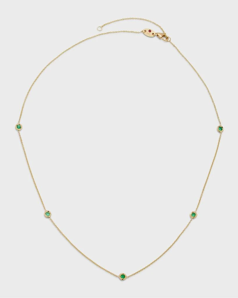 Roberto Coin 18K Yellow Gold 5-Station Emerald Necklace