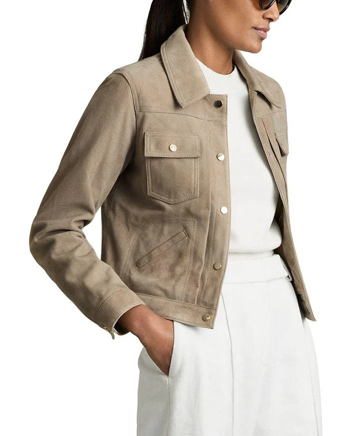 REISS Conor Suede Trucker Jacket 1