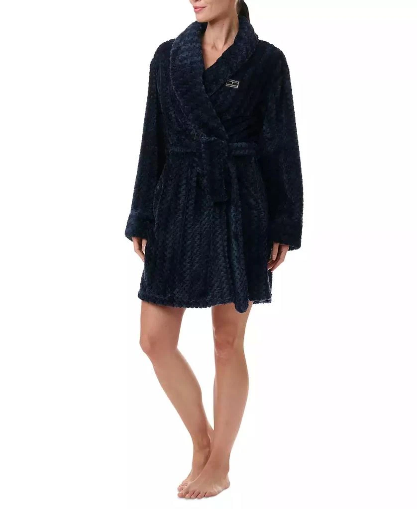 Tommy Hilfiger Women's Long-Sleeve Belted Plush Robe 4