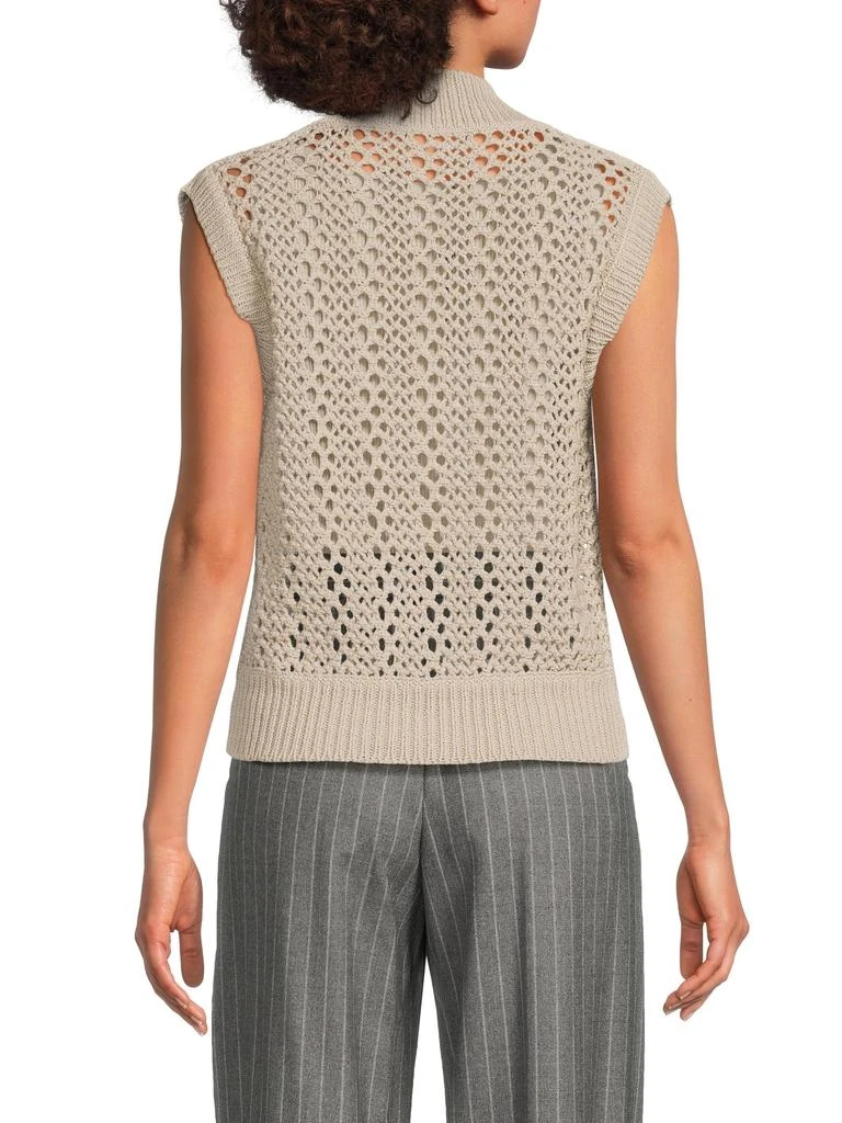 Brunello Cucinelli Open-Stitch Cotton-Blend Sweater Vest 2