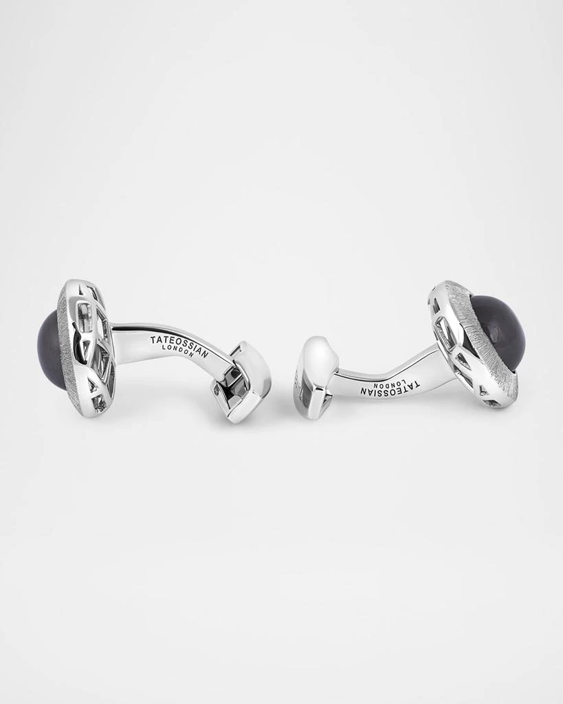 Tateossian Men
s Graffiato Moonstone Round Cufflinks 2