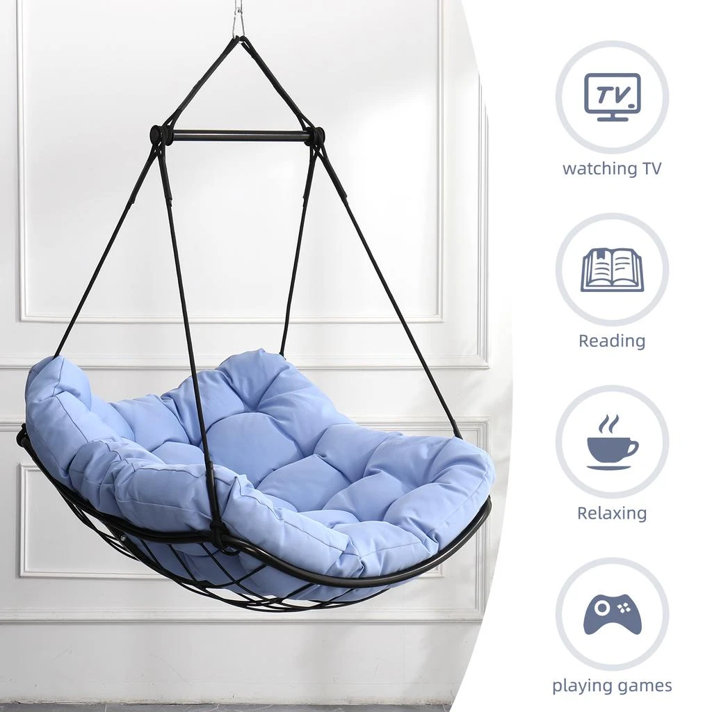 Streamdale Furniture Streamdale Hammock Chair Swing with Cushion - Blue 4
