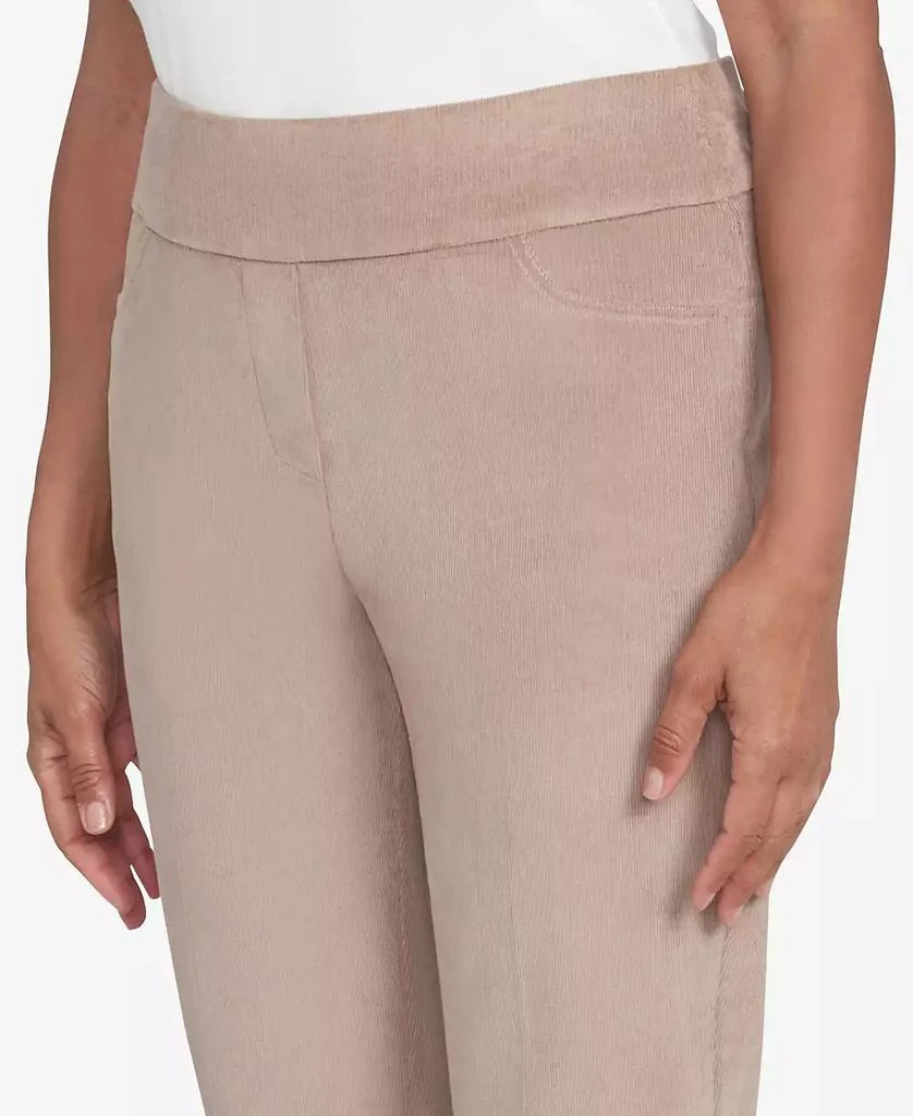 Alfred Dunner Petite Telluride Modern Corduroy Faux Fly Front Short Length Pants 5
