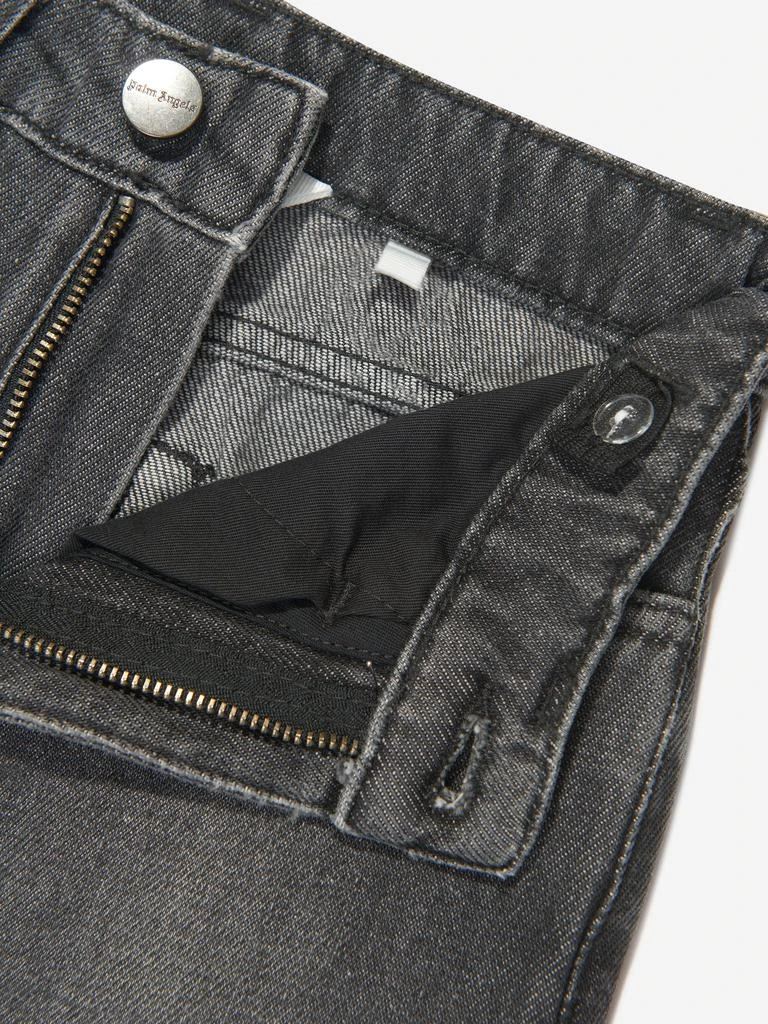 Palm Angels Palm Angels Boys Flames Logo Jeans in Black 5