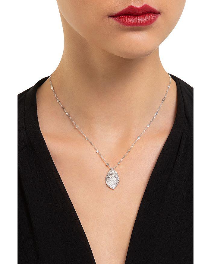 Pasquale Bruni 18K White Gold Aleluia Diamond Pavé Leaf Pendant Necklace, 17.3"