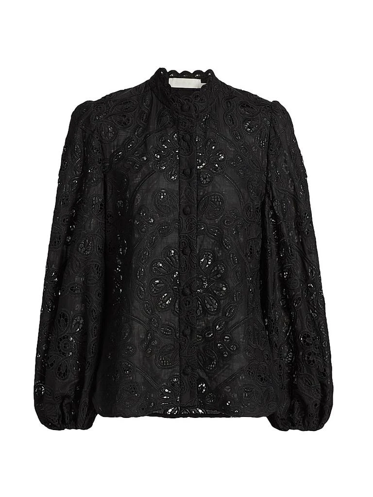 Zimmermann Rhiannon Lace Cotton Button-Front Top 1