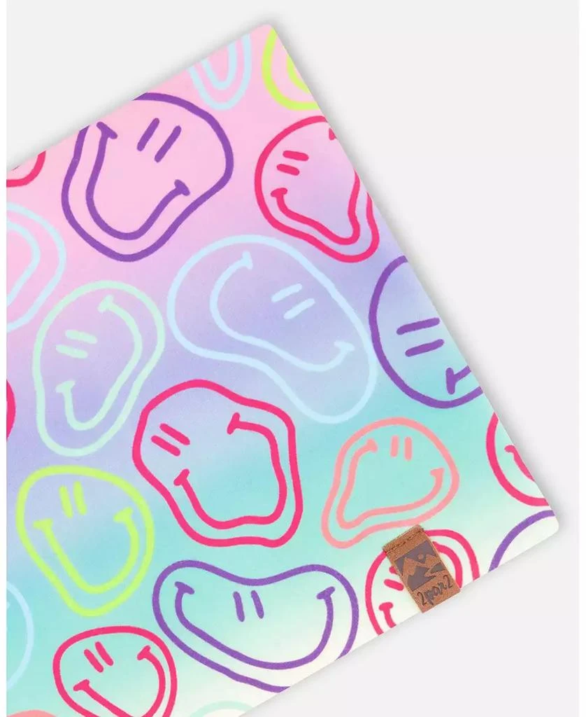 Deux par Deux Girls Stretch Jersey Neck Tube Printed Smileys 3