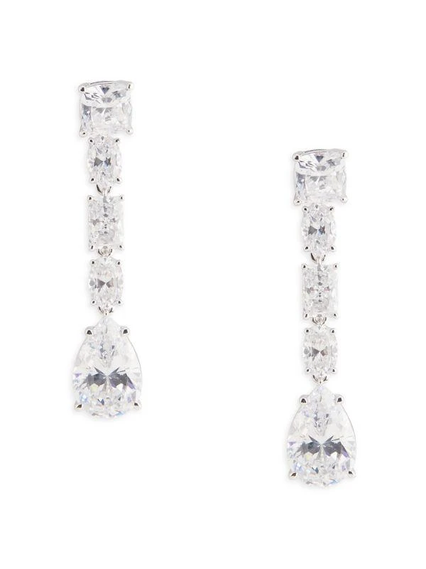 Nadri ​Shine On Rhodium-Plated Cubic Zirconia Linear Drop Earrings 1