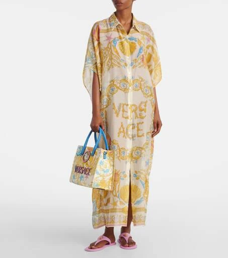 Versace La Medusa Small printed canvas tote bag 5