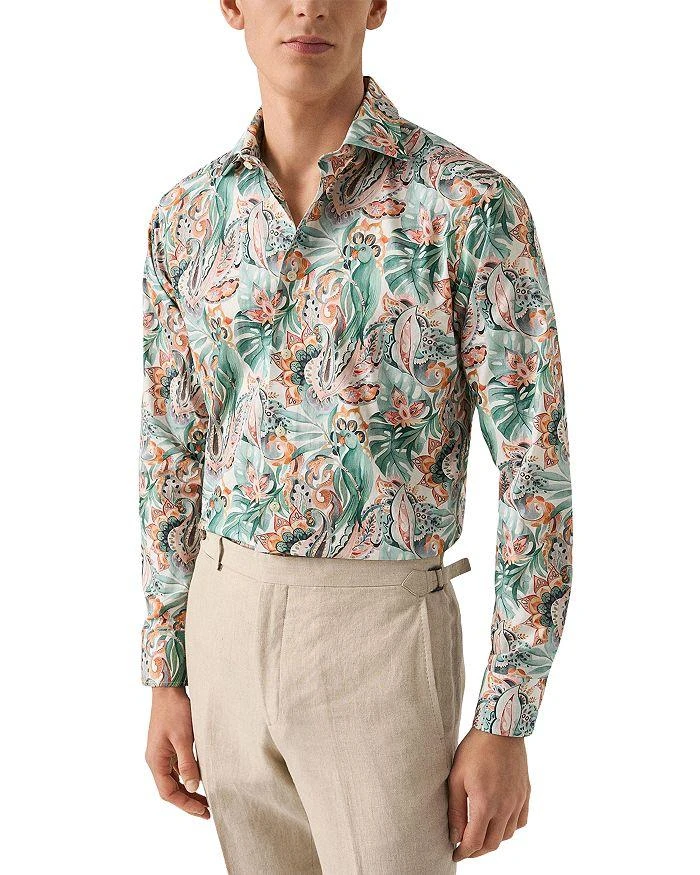 Slim Fit Printed Button Front Shirt  On Sale Now with Up to 44% Off |  Discover Exclusive Deals & Savings at BeyondStyle  Authentic Eton  men|dress_shirts with Limited-Time Discounts, Free Shipping,