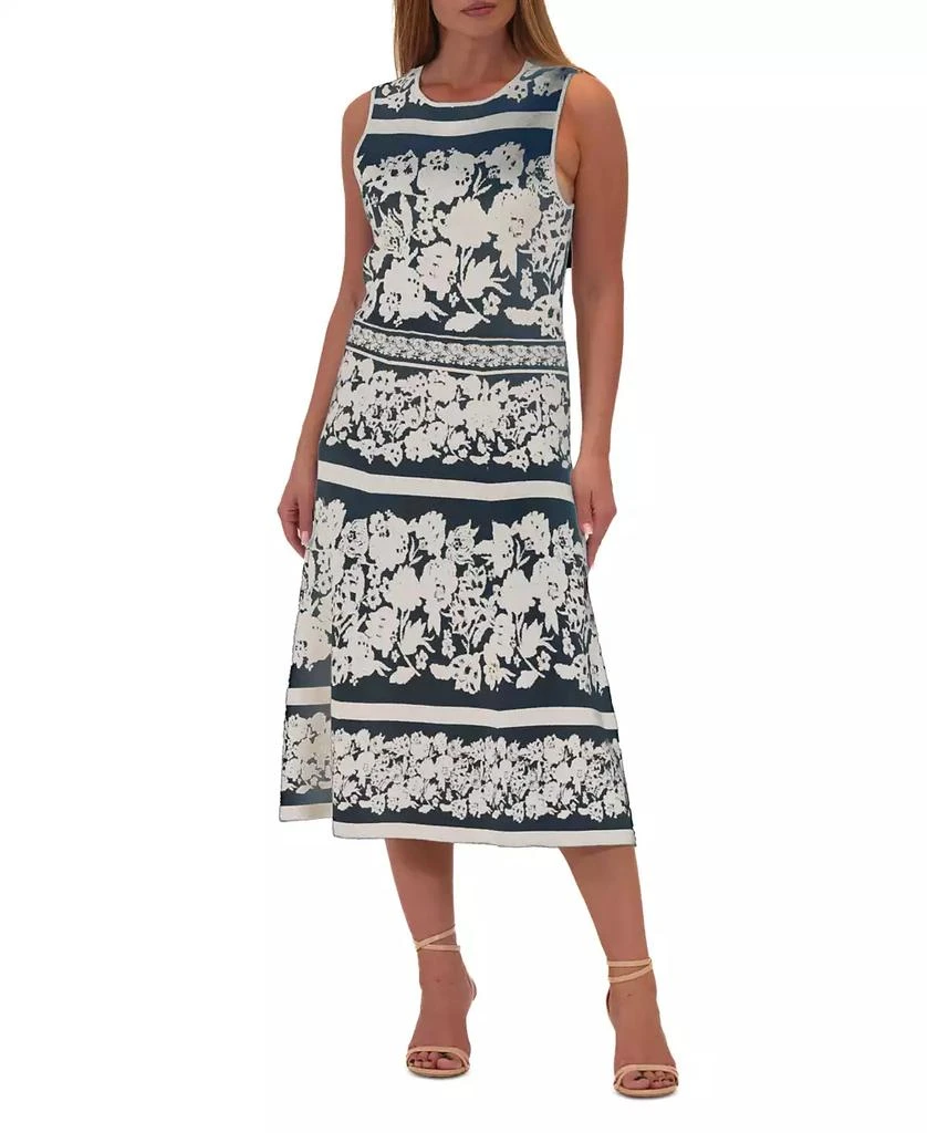 Donna Ricco Women's Printed Jacquard Knit Shift Dress 1