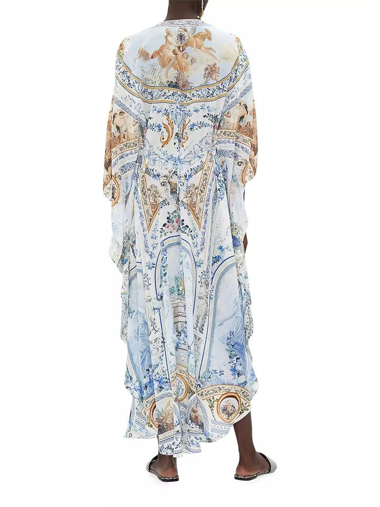 Camilla Floral Silk V-Neck Caftan 4