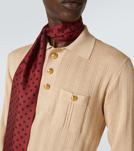 Valentino Ribbed-knit cotton polo sweater 5