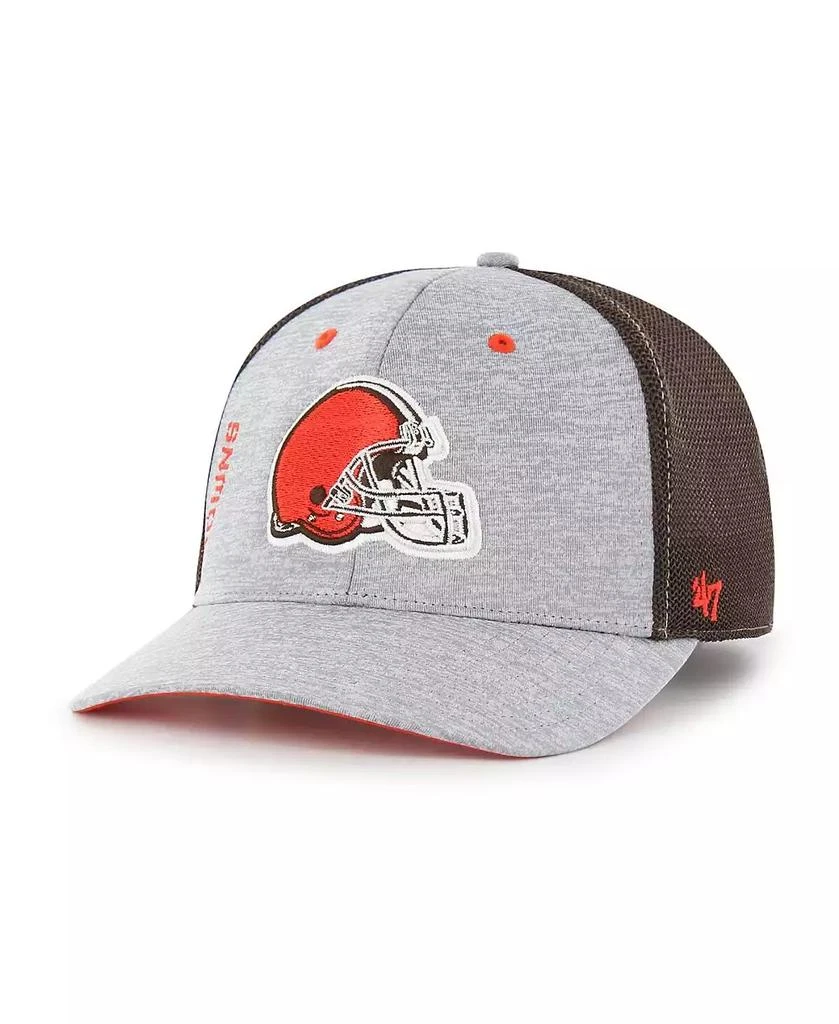 47 Brand Men's Gray, Brown Cleveland Browns Pixelation Trophy Flex Hat 2