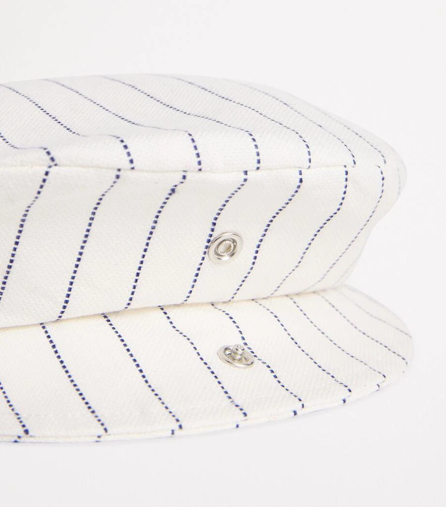 Patachou Cotton-Blend Pinstripe Sailor Hat 4