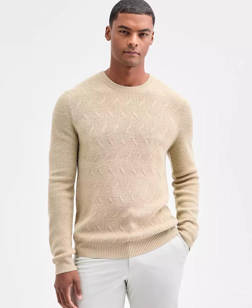 Alfani Men's Long Sleeve Merino Basket Weave Crewneck Sweater, Macy's Exclusive