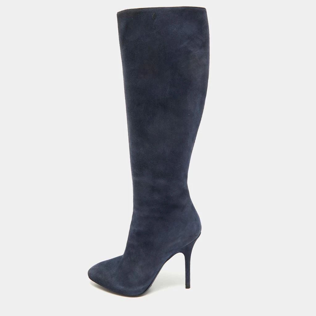 Dior Dior Blue Suede Knee Length Boots Size 37 1