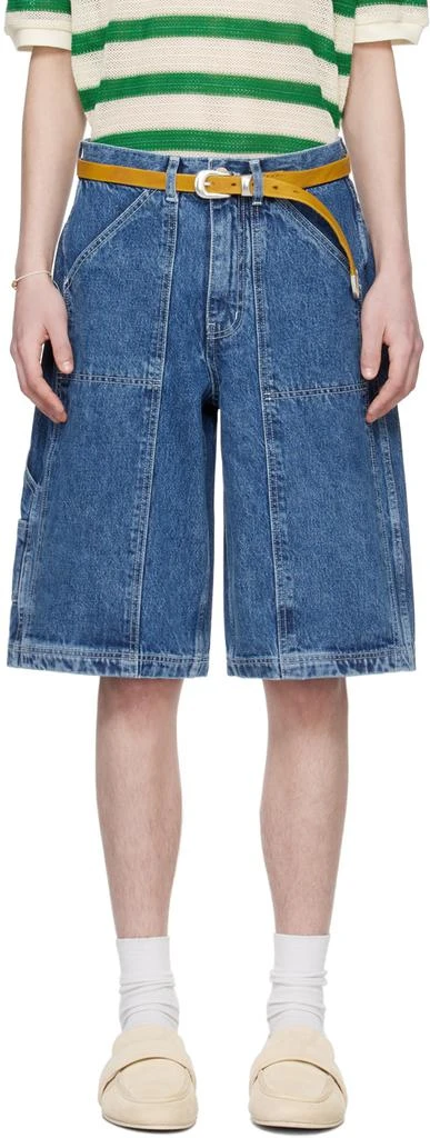 AFTER PRAY Indigo Carpenter Denim Shorts 1